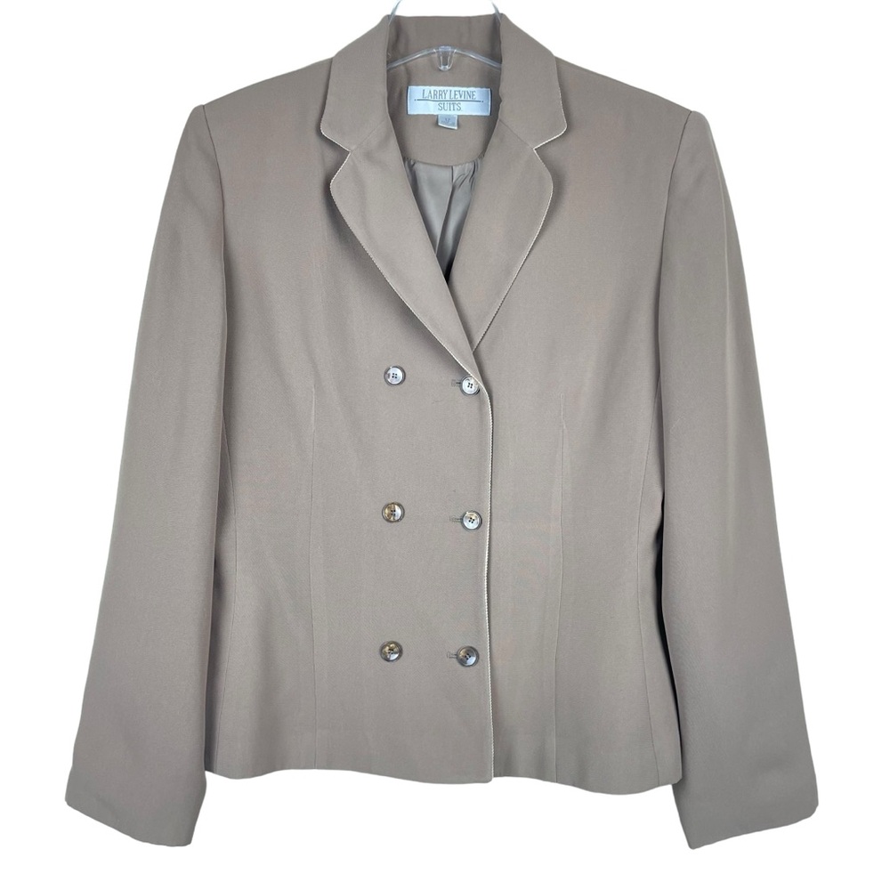 Larry Levine Suits Vintage Tan Double Breasted Jacket Contemporary Size 12